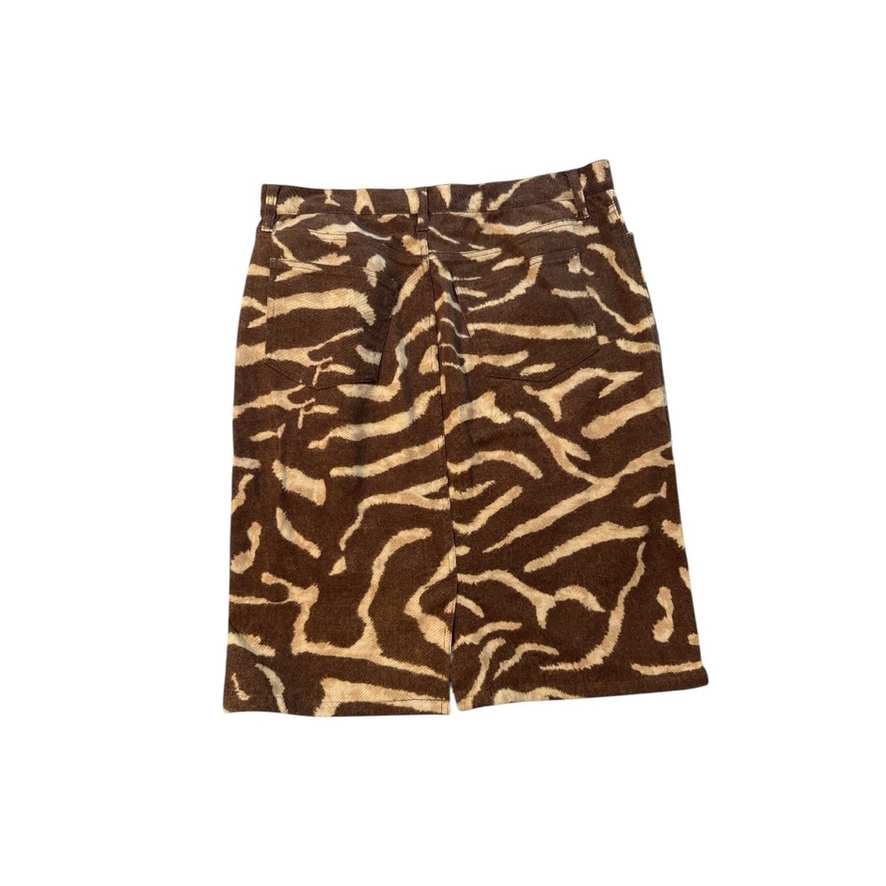 Brown and Tan Zebra Print Skirt